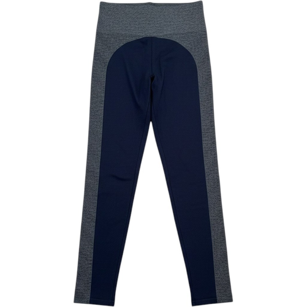Spanx Leggings Womens XL Navy Blue Gray Colorblock Seamless High Waist Active